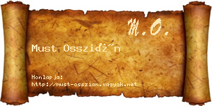 Must Osszián névjegykártya